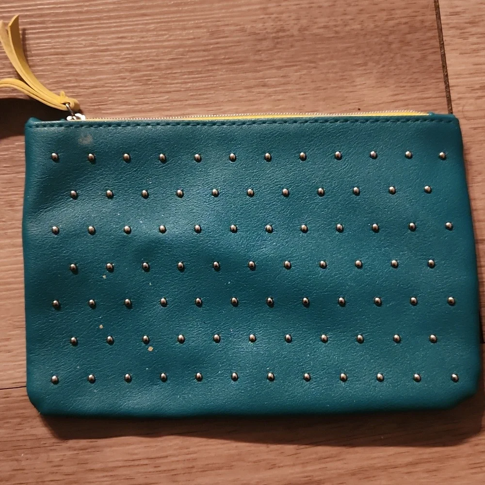 Ipsy Studded Teal Travel Makeup Bag